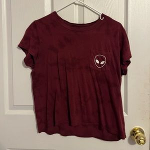 Alien maroon crop top